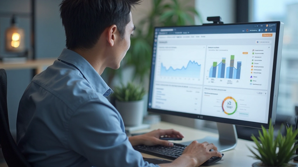 Dashboard showing Core Web Vitals metrics with LCP, FID, and CLS measurements displayed with performance scores