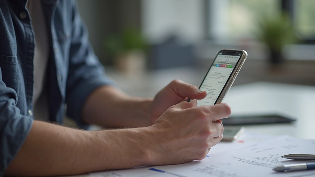 Hands holding mobile phone with debugging output visible on screen, testing workflow documentation
