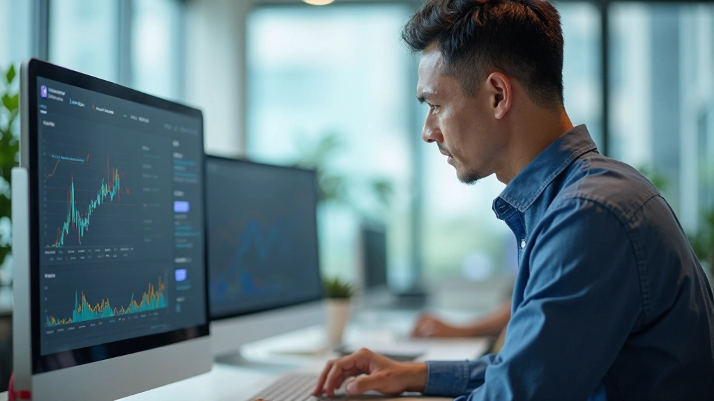 Analytics dashboard showing performance metrics trends over time with LCP, FID, and CLS measurements graphed