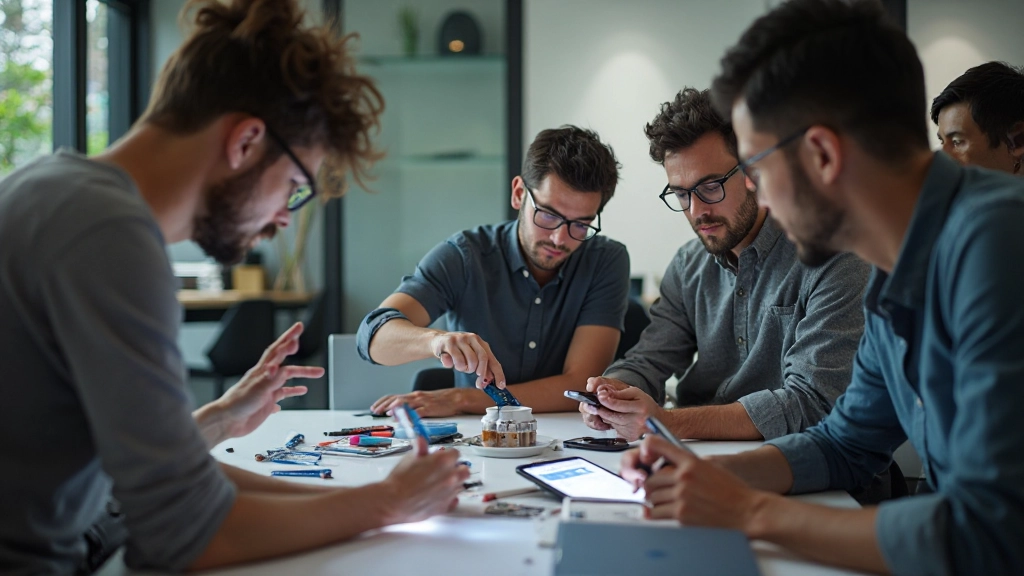 Team collaborating on mobile-first web design